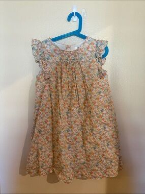 Bonpoint Floral Flutter-Sleeve Cotton Dress - Pink, Yellow & Green